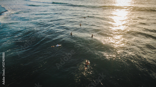 aerial shooting of surfers