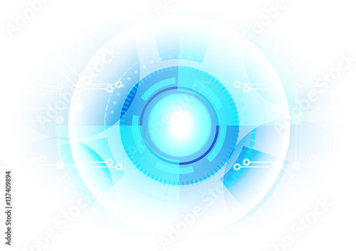 abstract technology circle with circuit background