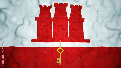 Gibraltarian Flag Seamless Video Loop photo