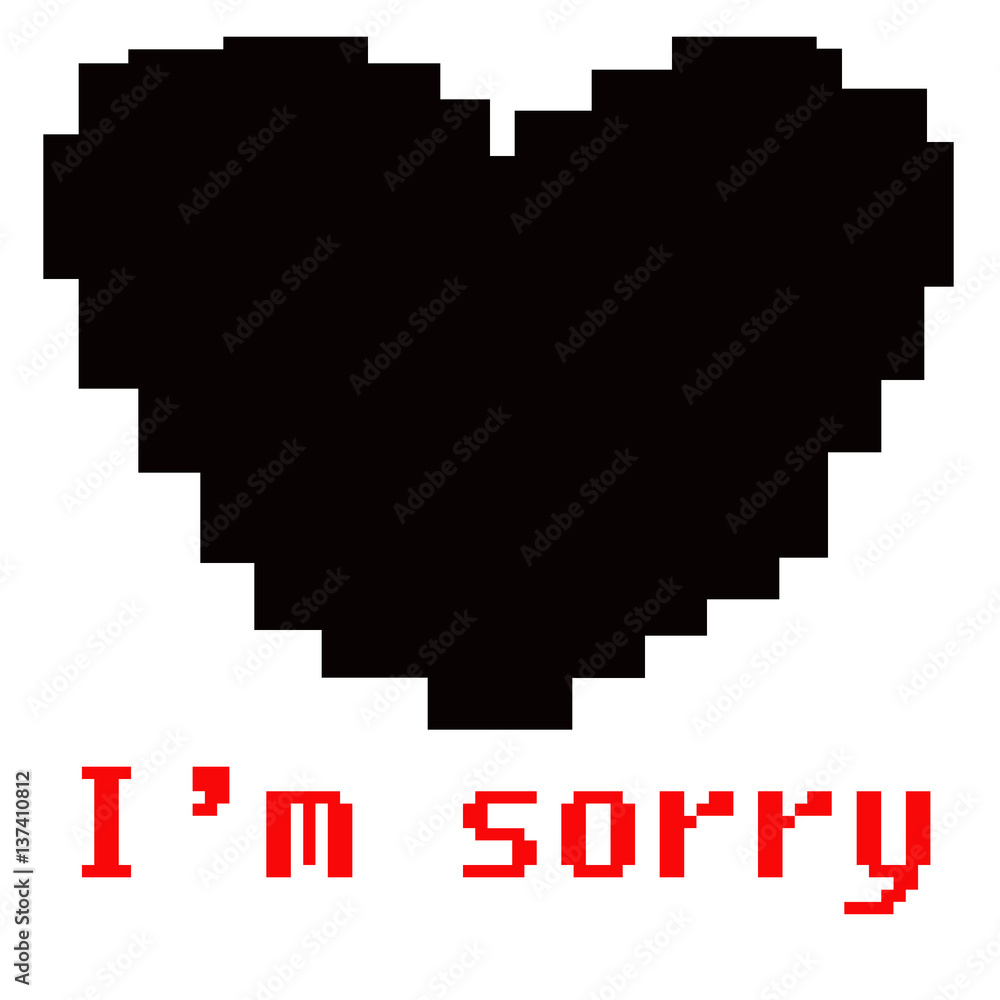 I am sorry concept with heart on white background I am sorry concept with heart on white background