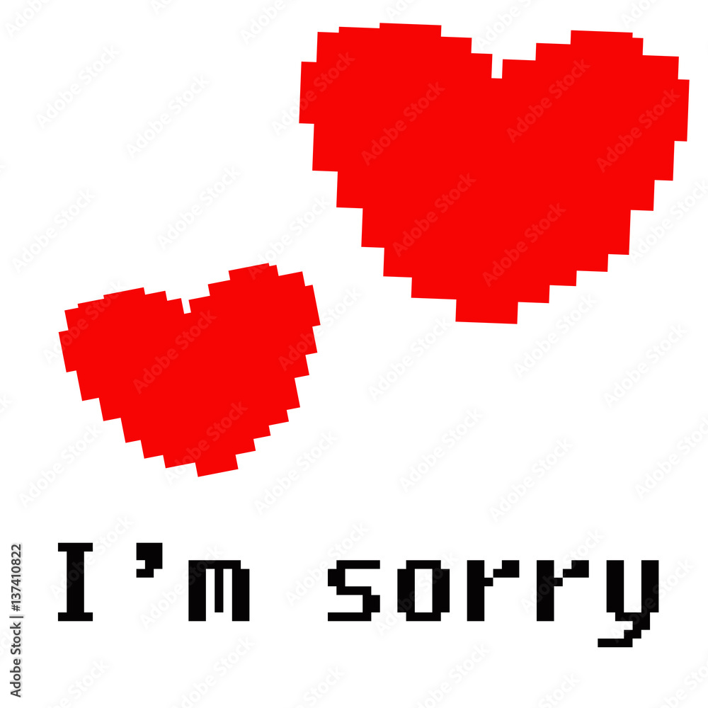 Fototapeta premium I am sorry concept with heart on white background