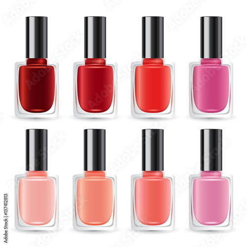 Set of Color Nail Polish : Vector Illustration