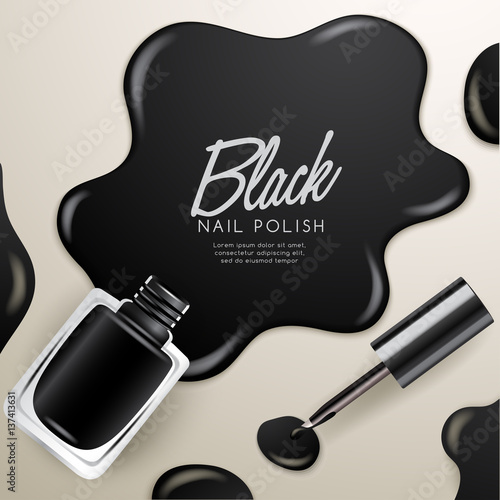 Blots of Nail Polish Isolated On Background : Vector Illustration