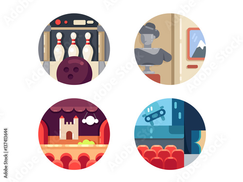 Icon set leisure and entertainment
