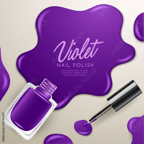 Blots of Nail Polish Isolated On Background : Vector Illustration