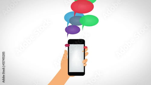 smartphone with speech bubbles - marketing app communication