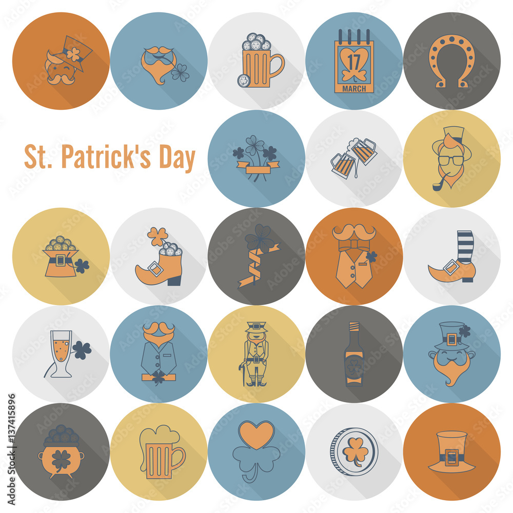 Saint Patricks Day Icon Set Saint Patricks Day Icon Set