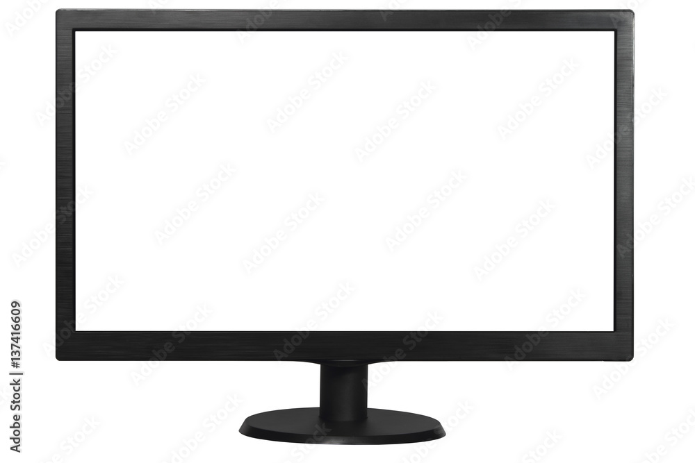 black computer monitor on white background black computer monitor on white background