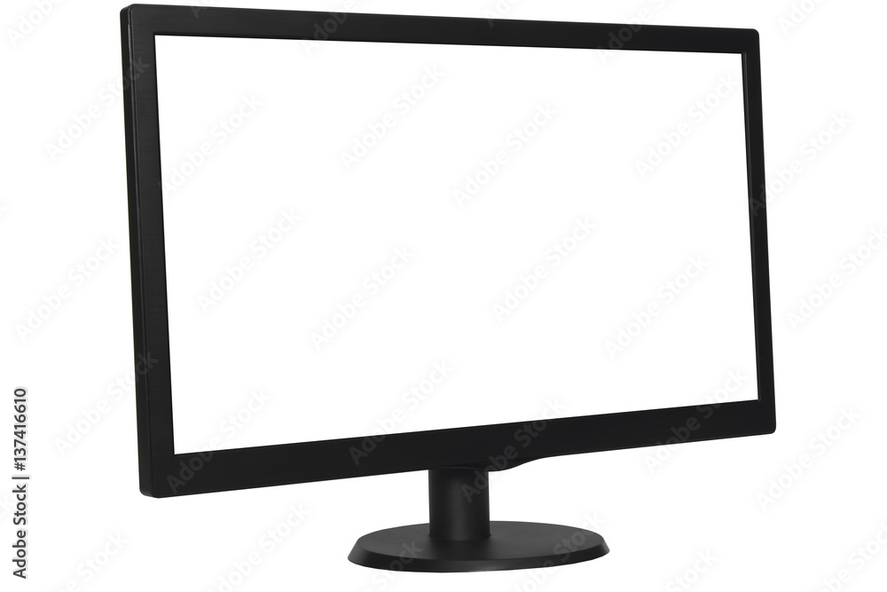 black computer monitor on white background black computer monitor on white background
