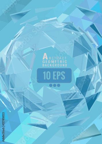 Abstract polygonal geometric on directional triangular bg