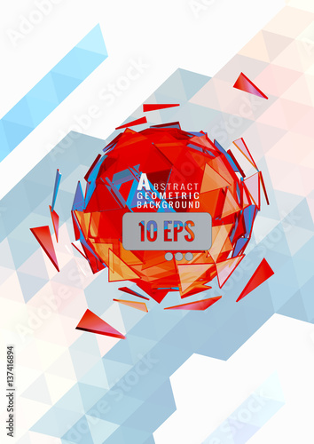 Abstract polygonal geometric on directional triangular bg