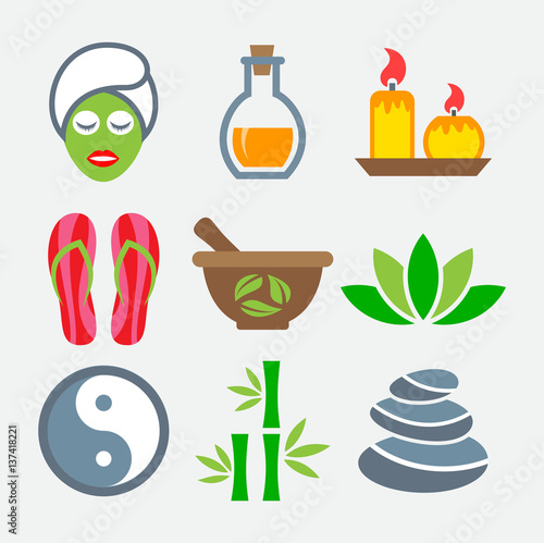 Spa colorful icons