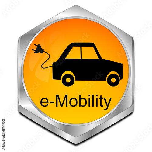 e-Mobility Button - 3D illustration