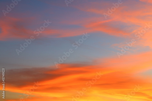 sky in sunset and motion cloud, beautiful colorful evening nature space for add text © pramot48