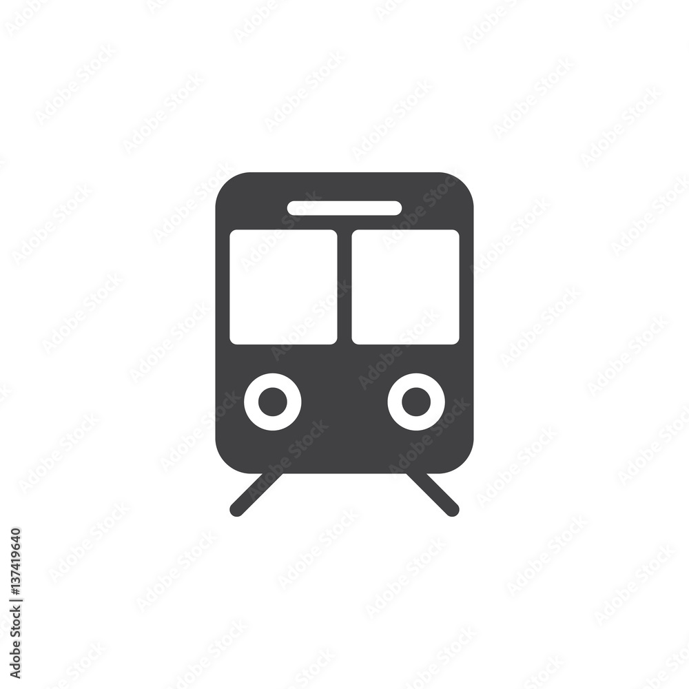 Train, subway icon vector, filled flat sign, solid pictogram isolated on white. Symbol, logo illustration Train, subway icon vector, filled flat sign, solid pictogram isolated on white. Symbol, logo illustration