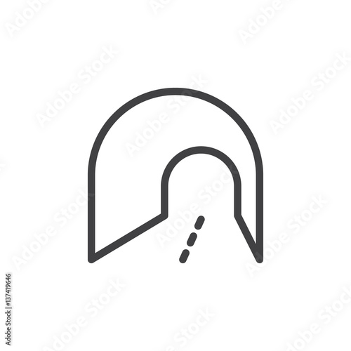 Tunnel line icon  outline vector sign  linear style pictogram isolated on white. Symbol  logo illustration