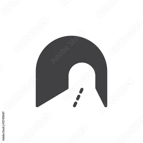 Tunnel icon vector, filled flat sign, solid pictogram isolated on white. Symbol, logo illustration