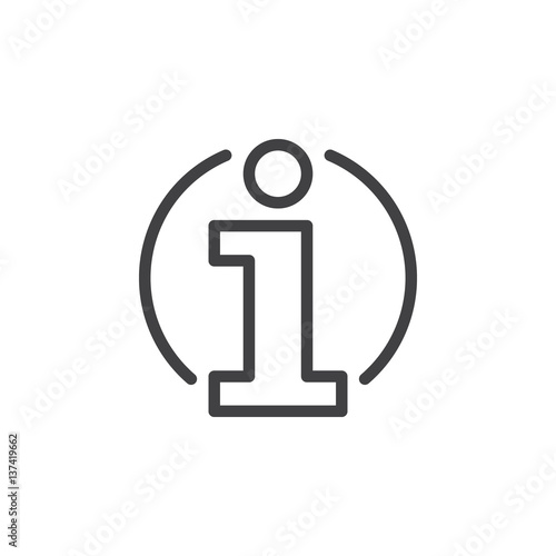 Information, info line icon, outline vector sign, linear style pictogram isolated on white. Symbol, logo illustration