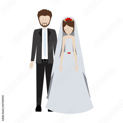 Fototapeta Naklejka Na Ścianę i Meble -  people married couple icon image, vector illustration