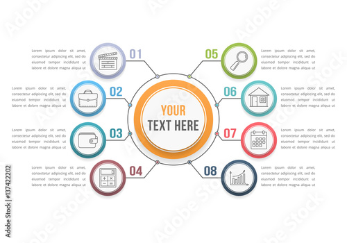 Infographic Template with Eight Steps