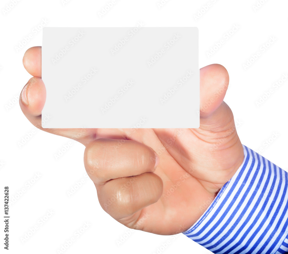 Hand holding card Hand holding card