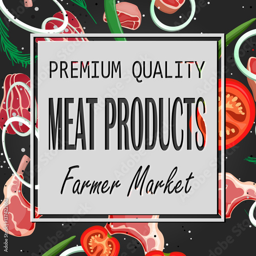 vector steak meat with pepper and rosemary
