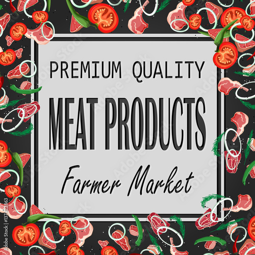 vector steak meat with pepper and rosemary
