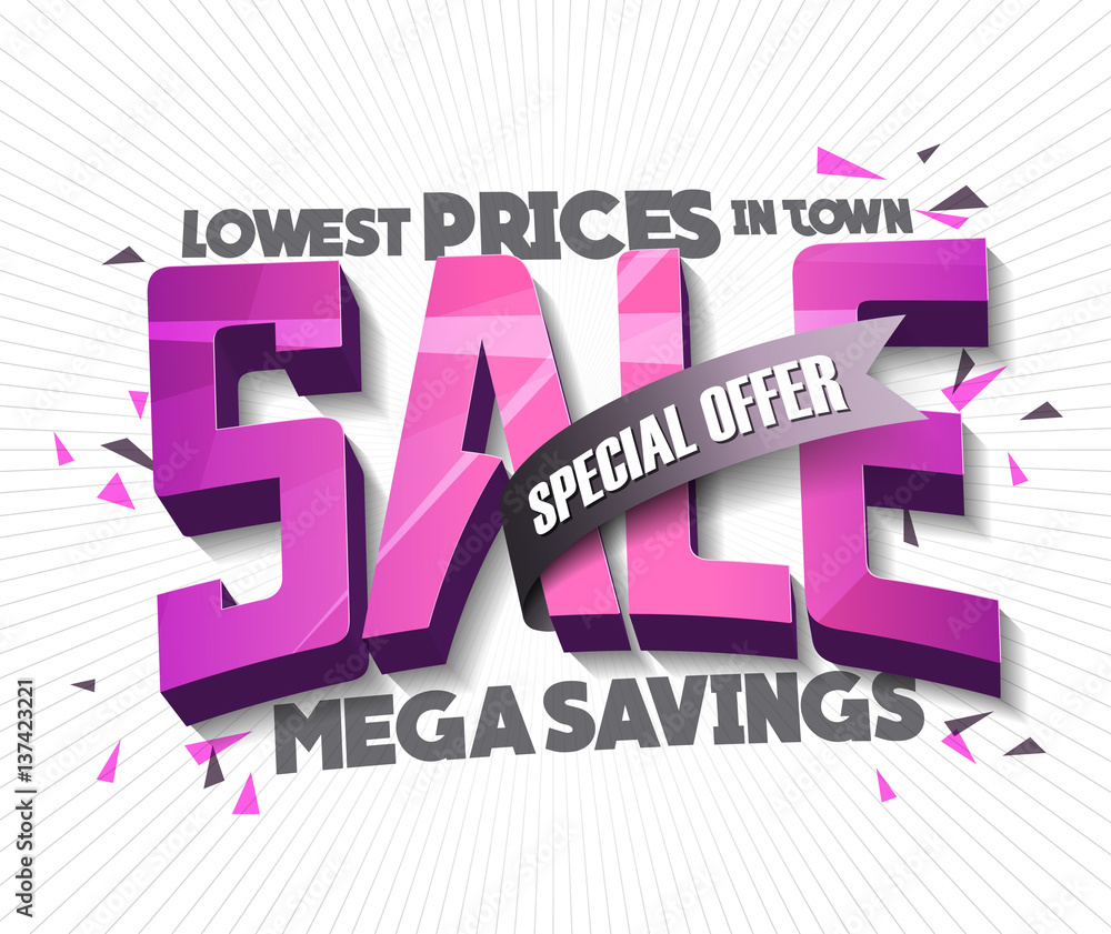 Obraz premium Sale with abstract triangle elements. Vector illustration 