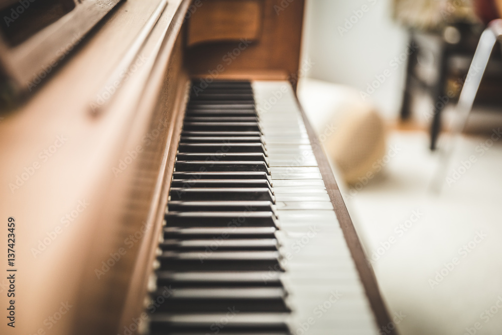 Upright piano keyboard or piano keys Upright piano keyboard or piano keys