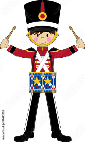 Cute Cartoon Drumming Toy Soldier