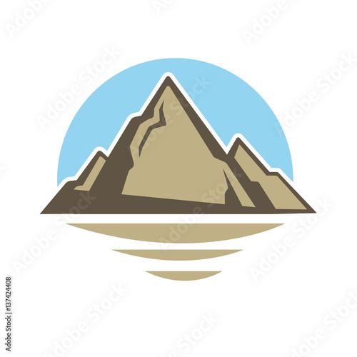 Mountain rock vector isolated icon