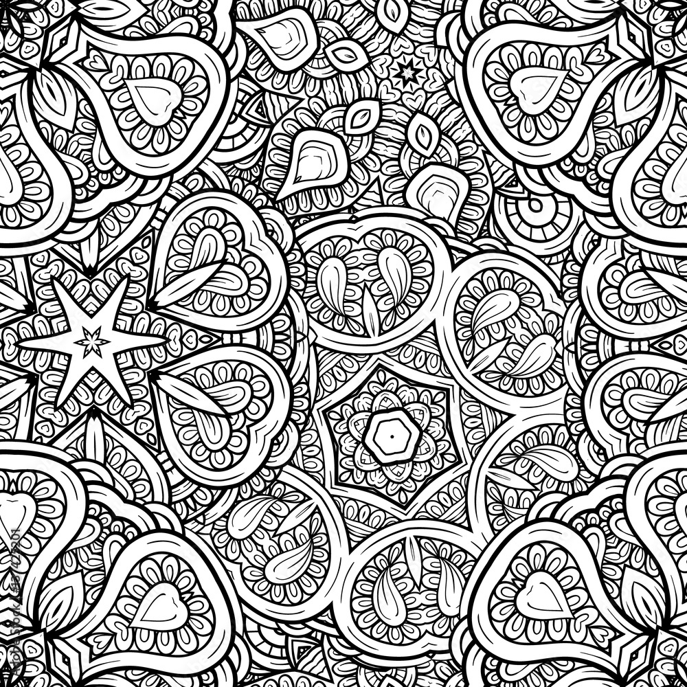 Naklejka premium Ethnic decorative ornamental seamless pattern