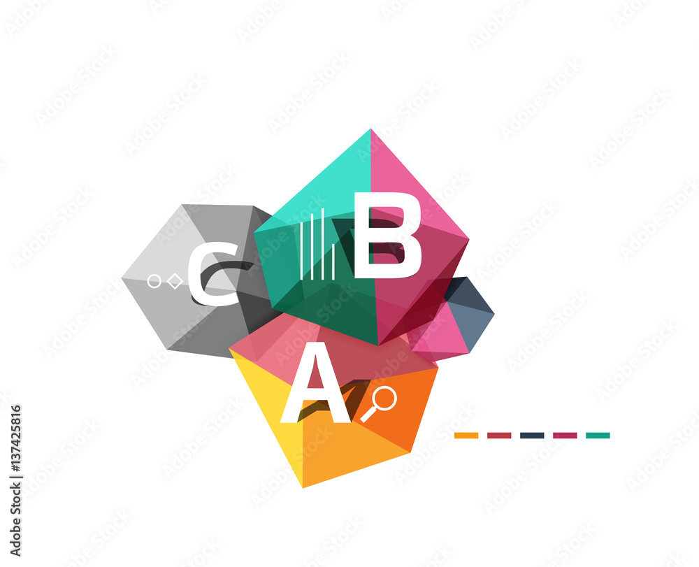 Moden low poly infographics template Moden low poly infographics template