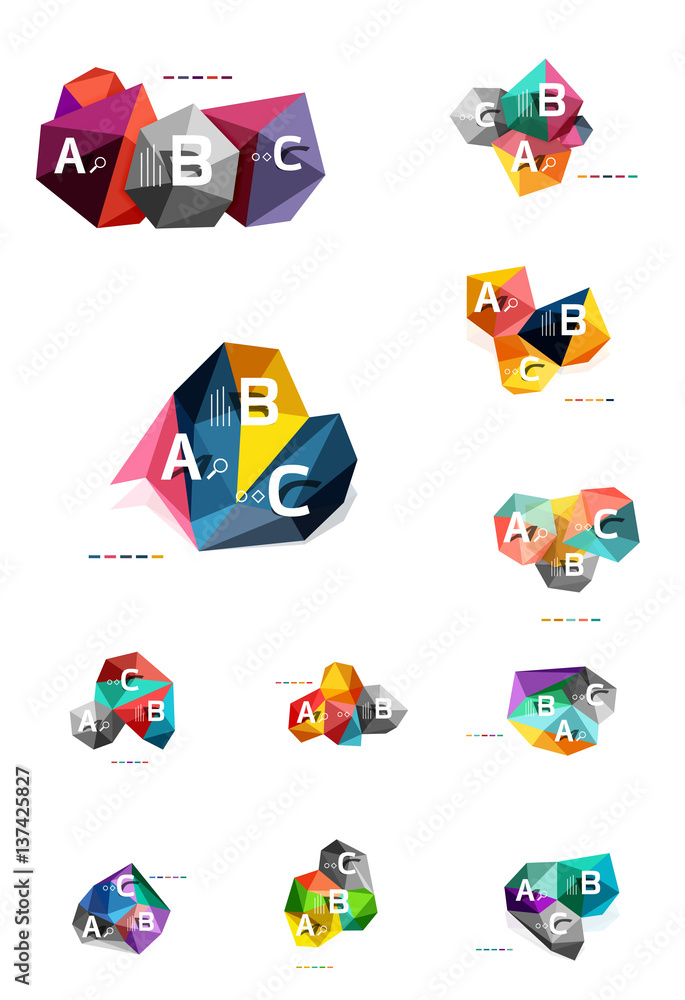 Fototapeta premium Moden low poly infographics template