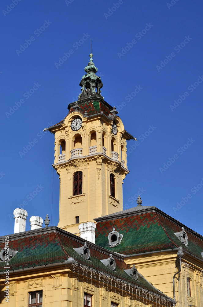 Tower-clock of town hall in Szeged,Hungary