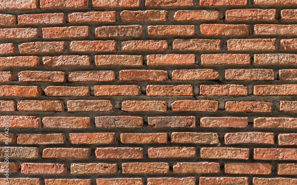 Red brick wall background with copy space. Red brick wall background with copy space.