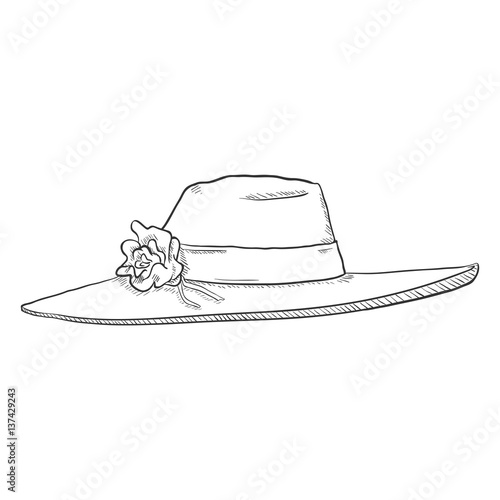 Vector Single Sketch Elegance Women Hat