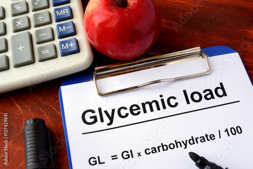 Paper with title Glycemic load and formula. photo