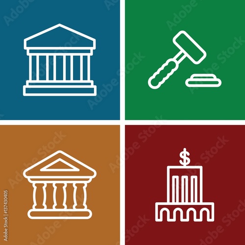 Set of 4 court outline icons