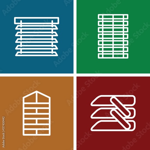 Set of 4 jalousie outline icons