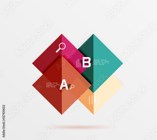 Modern flying square infographic Free Download Modern flying square infographic - GFXLoad