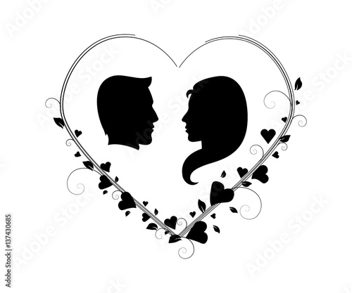 Valentines day couple in heart