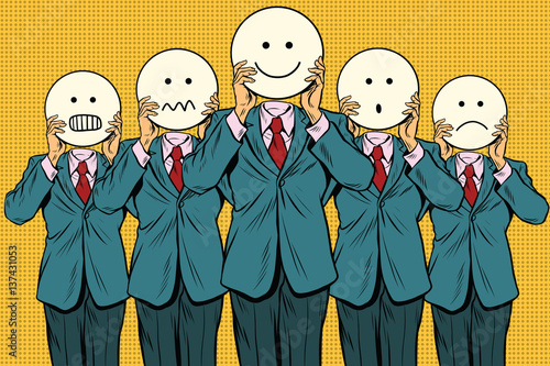 Vintage set of smiley face Emoji people