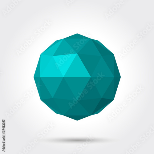 3d vector low poly spherical ball