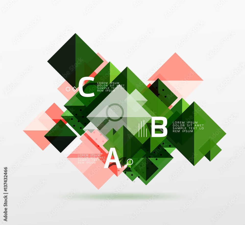 Modern square composition, abstract banner Modern square composition, abstract banner