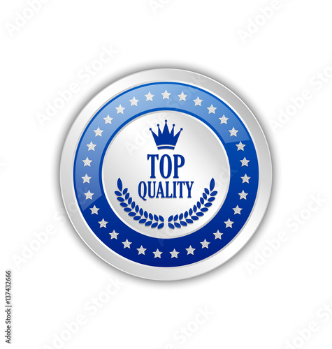 Top quality badge or icon placed on white background