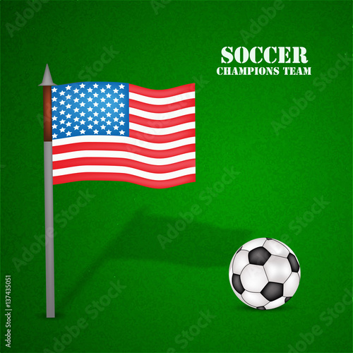 Illustration of U.S.A flag participating in soccer tournament photo