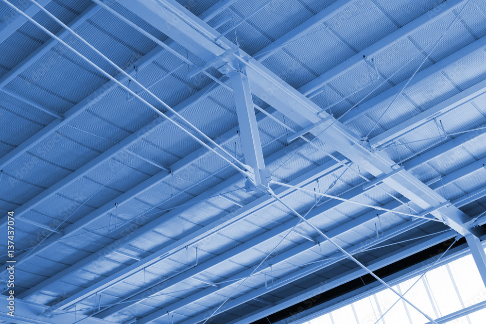 Obraz premium Industry ceiling in cyanotype picture style