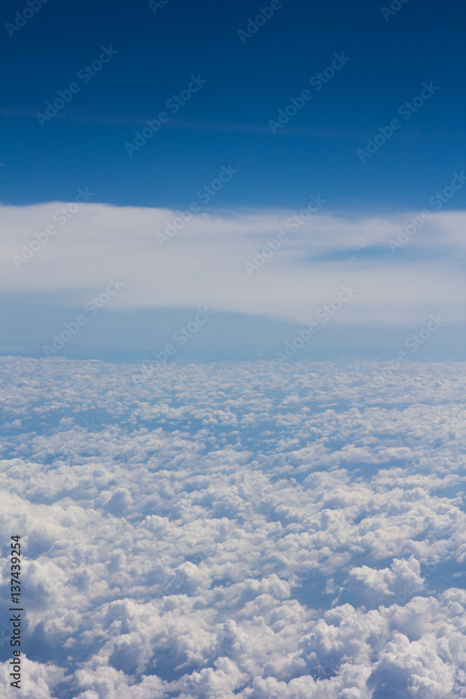 above cloud blue sky background only