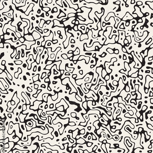 Retro Grungy Noise Texture. Vector Seamless Black and White Pattern